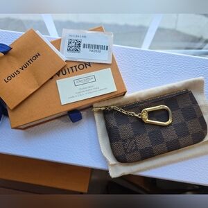 Louis Vuitton Key Pouch in Damier Ebene- Full Inclusion with Tag